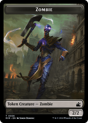 Elf Knight // Zombie Double-Sided Token [Ravnica Remastered Tokens] | Spectrum Games