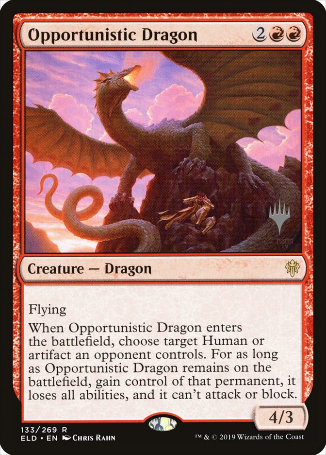 Opportunistic Dragon (Promo Pack) [Throne of Eldraine Promos] | Spectrum Games