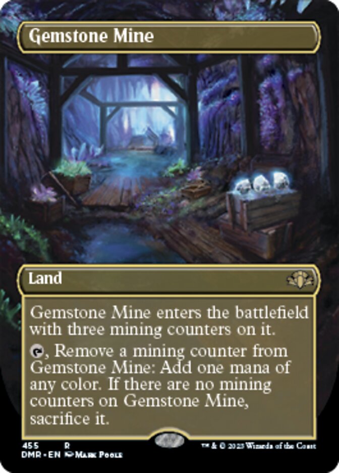 Gemstone Mine (Borderless Alternate Art) [Dominaria Remastered] | Spectrum Games