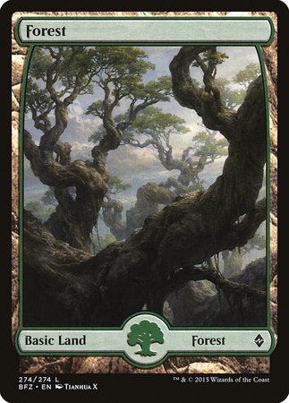 Forest (274) - Full Art [Battle for Zendikar] | Spectrum Games