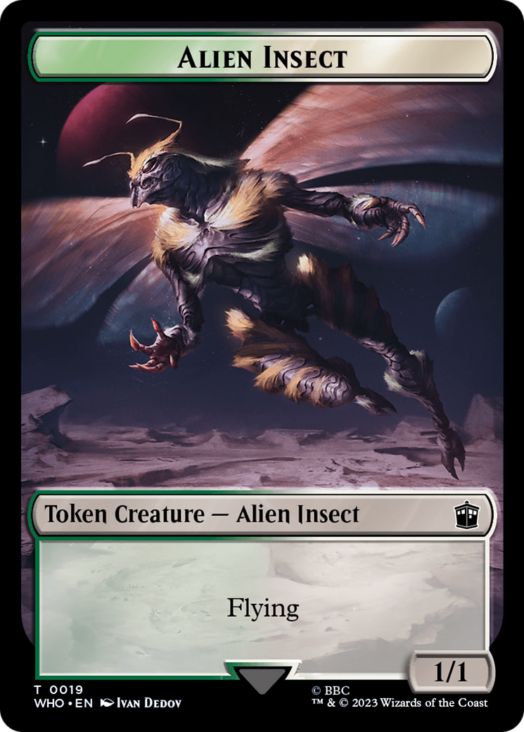 Fish // Alien Insect Double-Sided Token [Doctor Who Tokens] | Spectrum Games