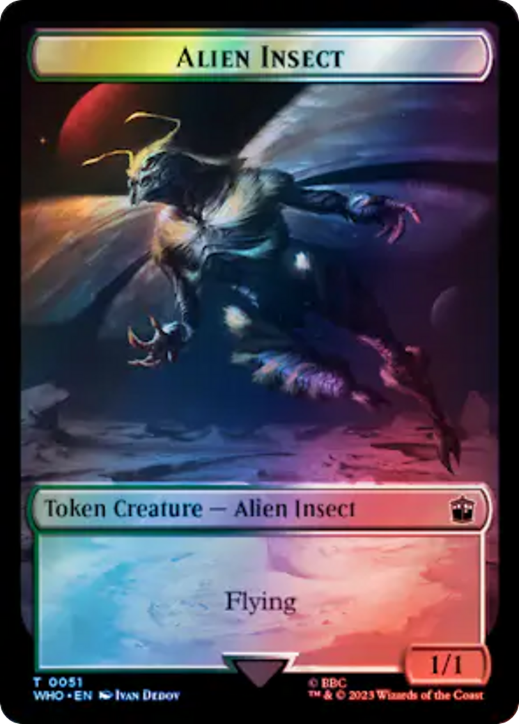 Alien // Alien Insect Double-Sided Token (Surge Foil) [Doctor Who Tokens] | Spectrum Games