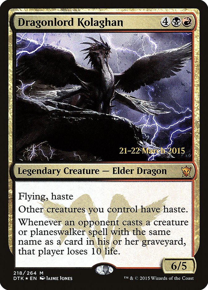 Dragonlord Kolaghan  [Dragons of Tarkir Prerelease Promos] | Spectrum Games