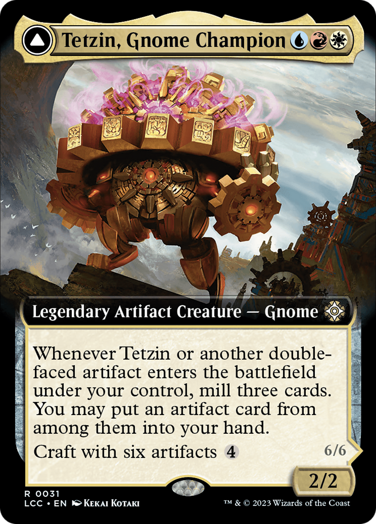 Tetzin, Gnome Champion // The Golden-Gear Colossus (Extended Art) [The Lost Caverns of Ixalan Commander] | Spectrum Games