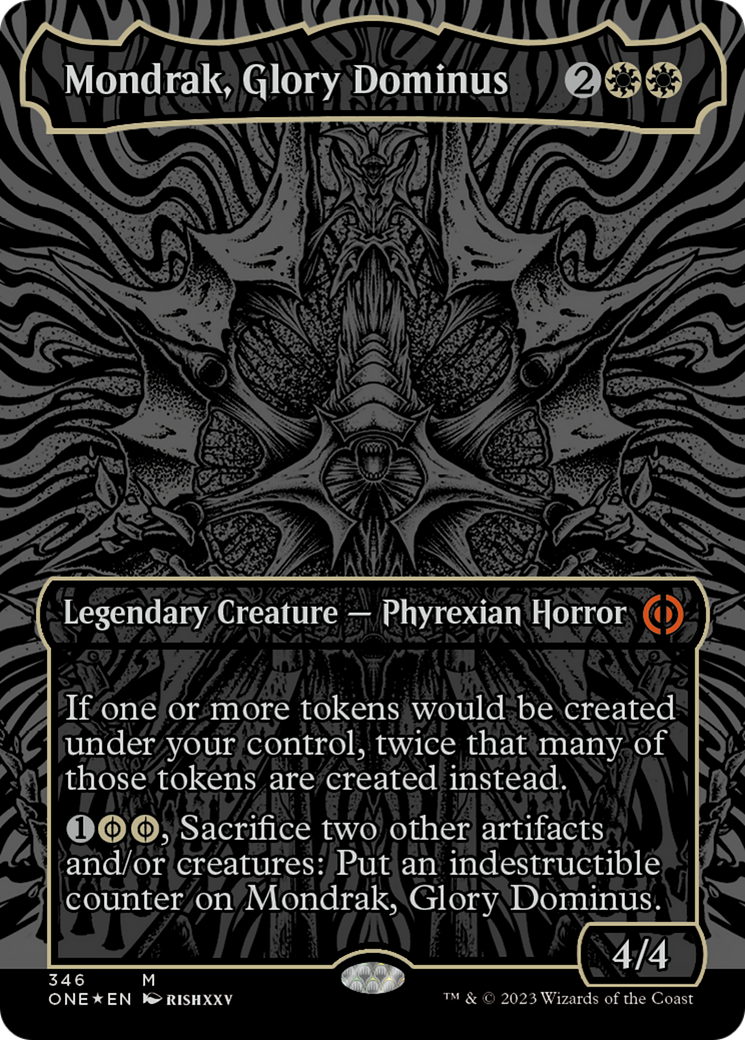 Mondrak, Glory Dominus (Oil Slick Raised Foil) [Phyrexia: All Will Be One] | Spectrum Games