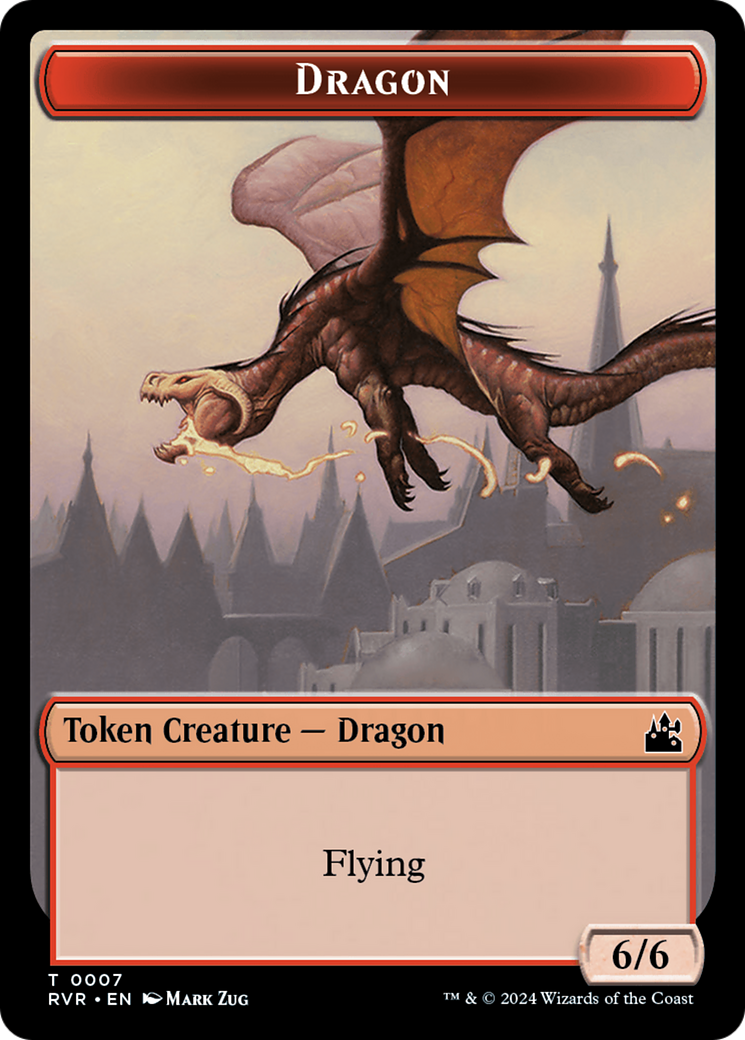 Spirit (0018) // Dragon Double-Sided Token [Ravnica Remastered Tokens] | Spectrum Games