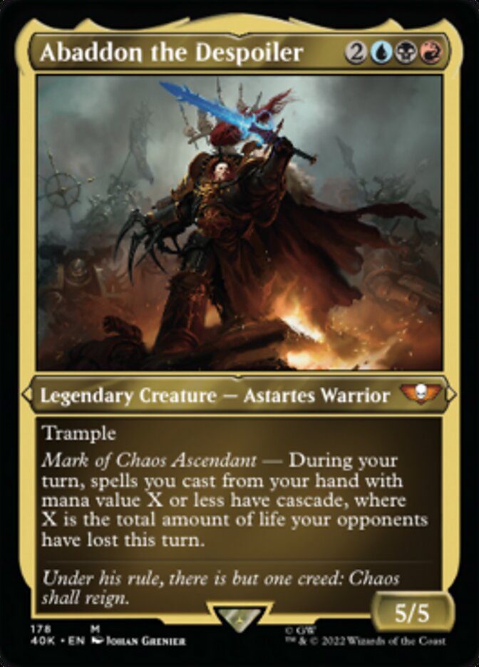 Abaddon the Despoiler (Display Commander) (Surge Foil) [Universes Beyond: Warhammer 40,000] | Spectrum Games