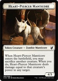 Heart-Piercer Manticore // Dragon Double-sided Token [Commander 2019 Tokens] | Spectrum Games