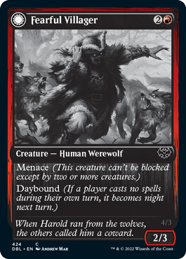 Fearful Villager // Fearsome Werewolf [Innistrad: Double Feature] | Spectrum Games