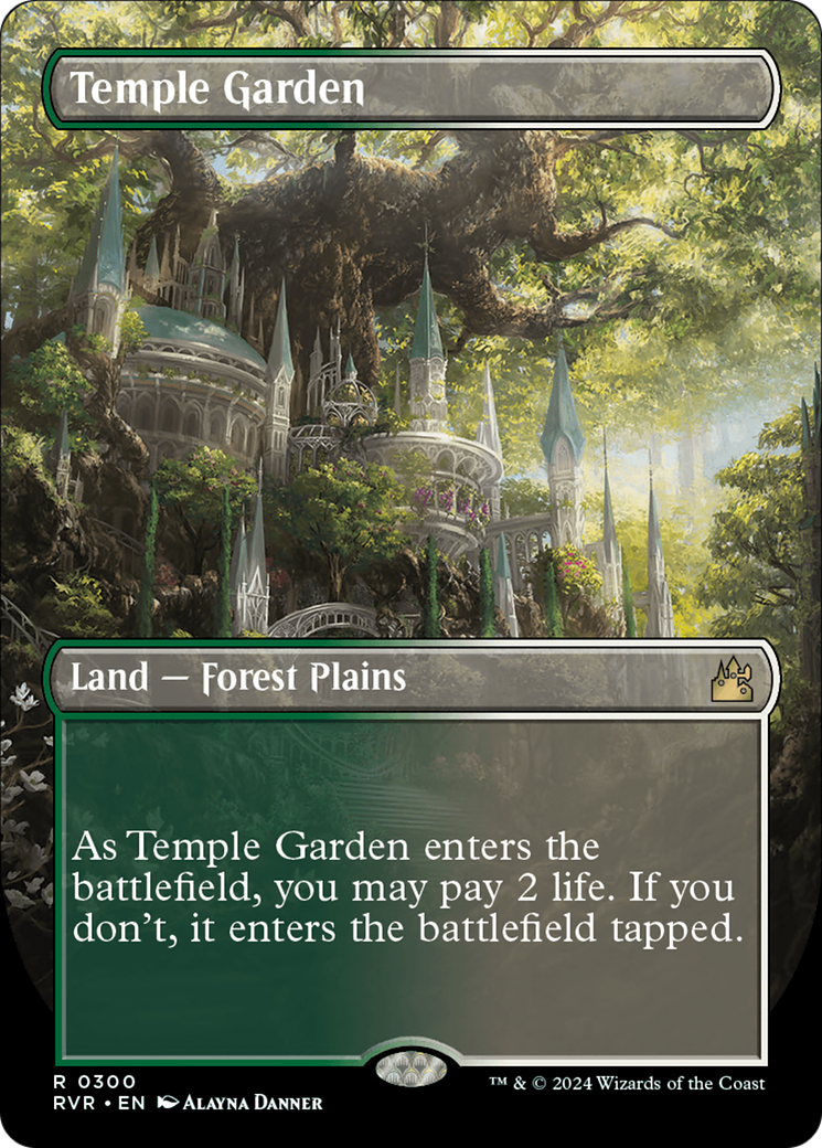 Temple Garden (Borderless) [Ravnica Remastered] | Spectrum Games