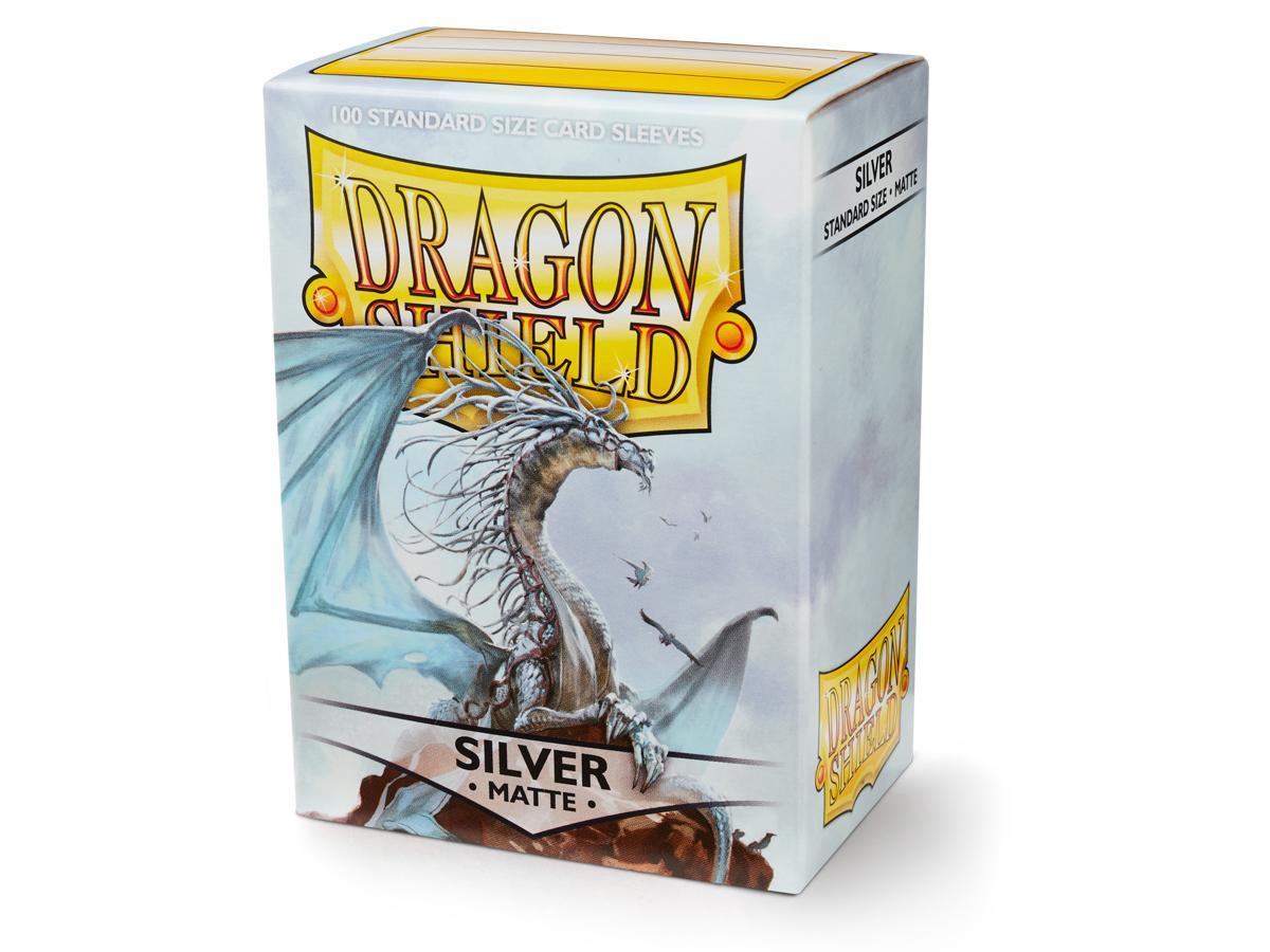 Dragon Shield Matte Sleeve - Silver ‘Caelum’ 100ct | Spectrum Games