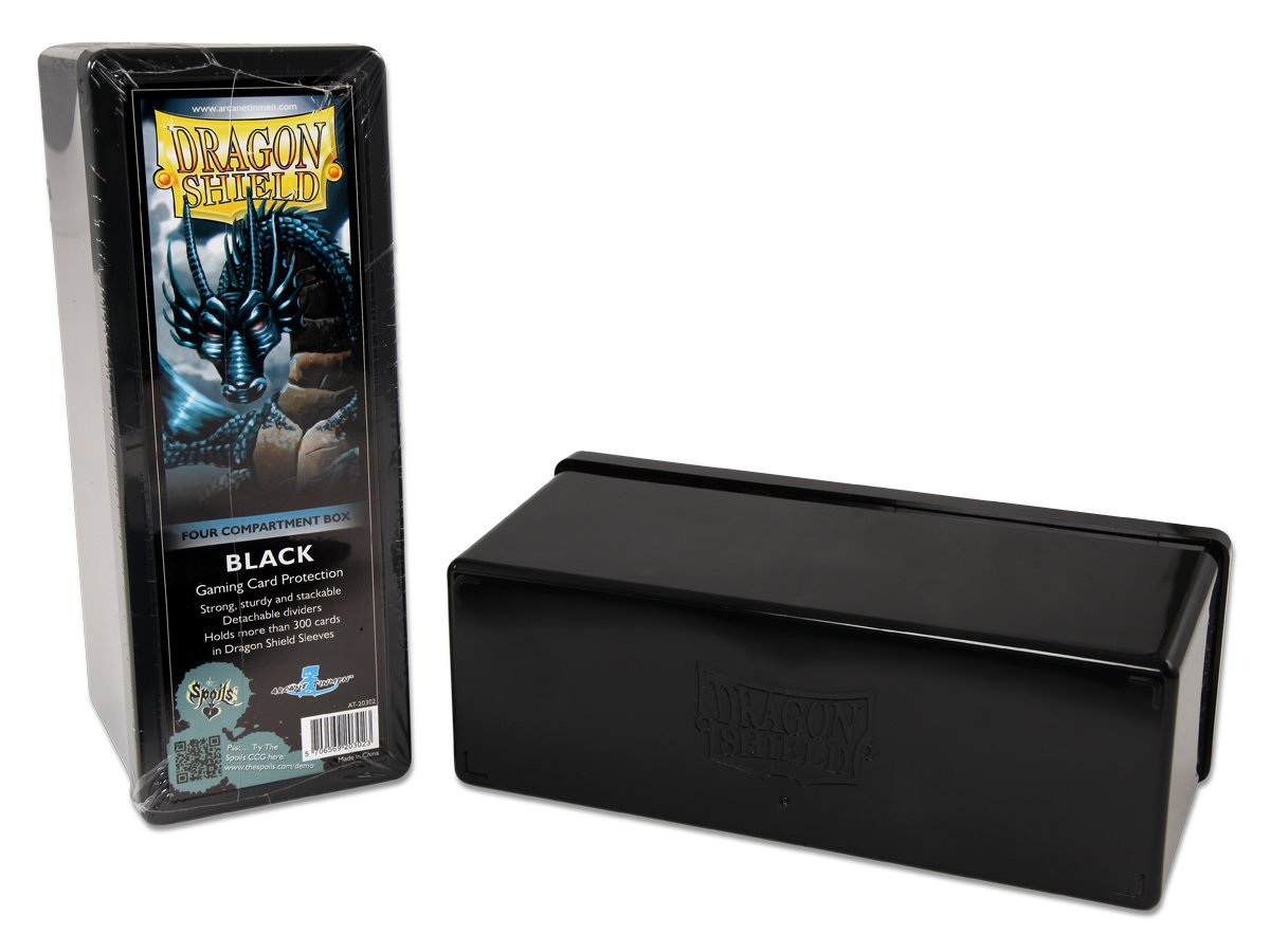 Dragon Shield Four Compartment Box – Black | Spectrum Games