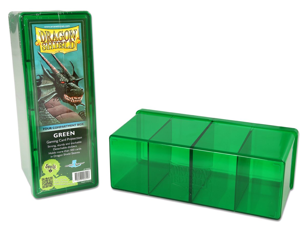 Dragon Shield Four Compartment Box – Green | Spectrum Games