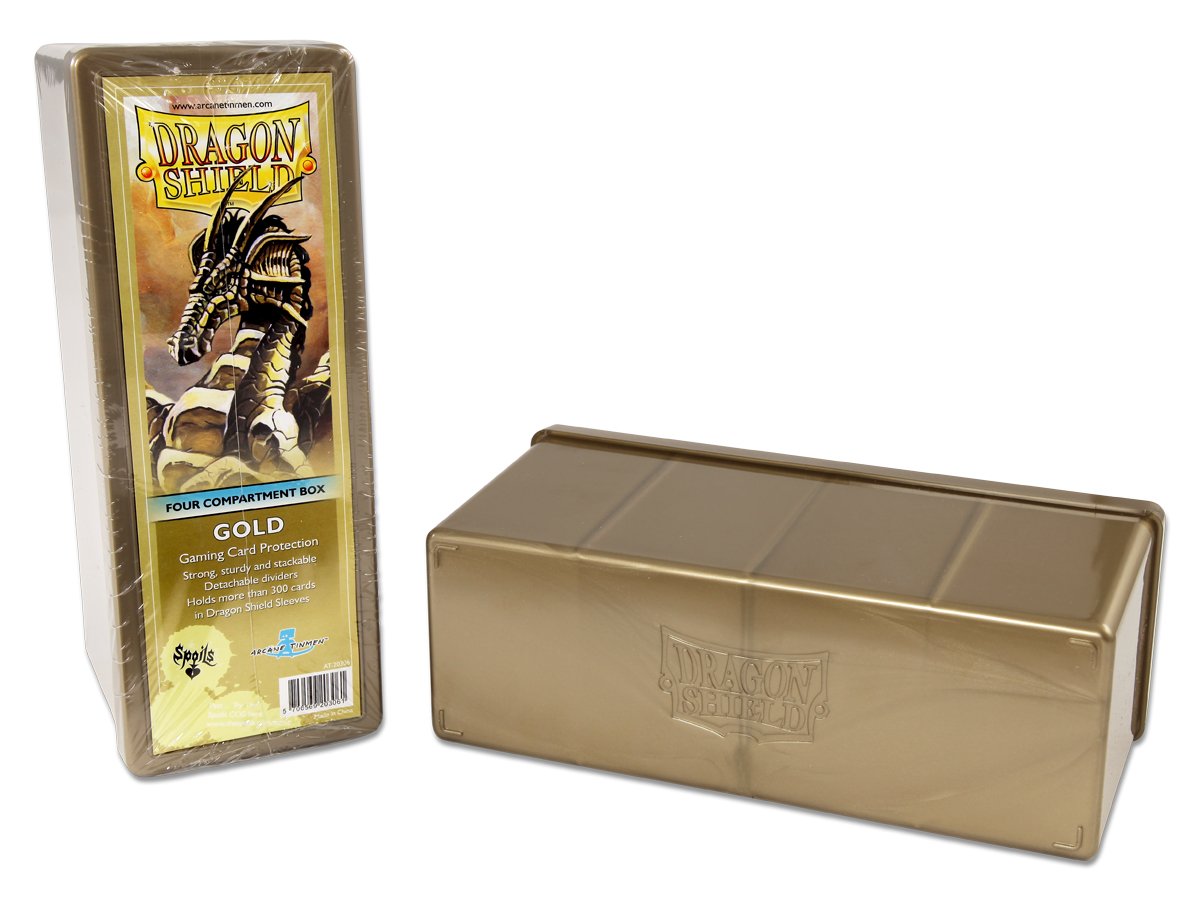 Dragon Shield Four Compartment Box – Gold | Spectrum Games