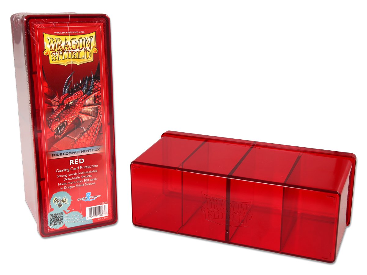 Dragon Shield Four Compartment Box – Red | Spectrum Games