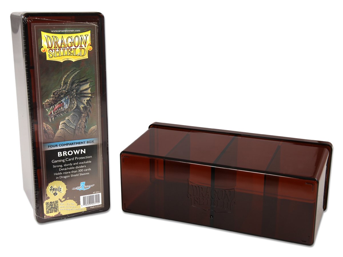 Dragon Shield Four Compartment Box – Brown | Spectrum Games