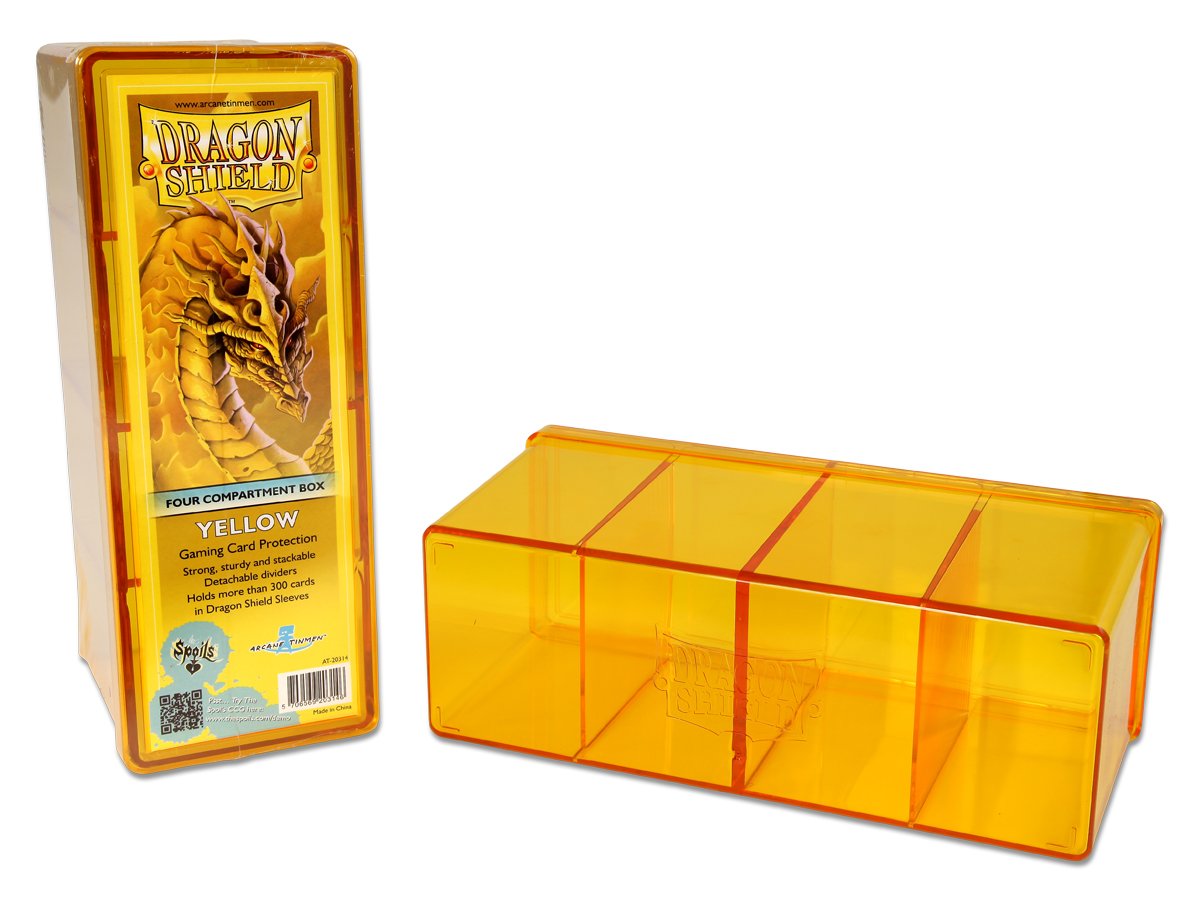 Dragon Shield Four Compartment Box – Yellow | Spectrum Games