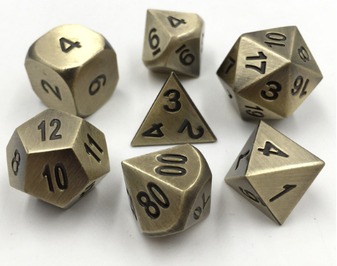 Premium Metal Dice Series - "Bronze Heart" | Spectrum Games