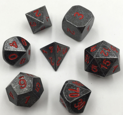 Premium Metal Dice Series - "Pewter Cherry" | Spectrum Games