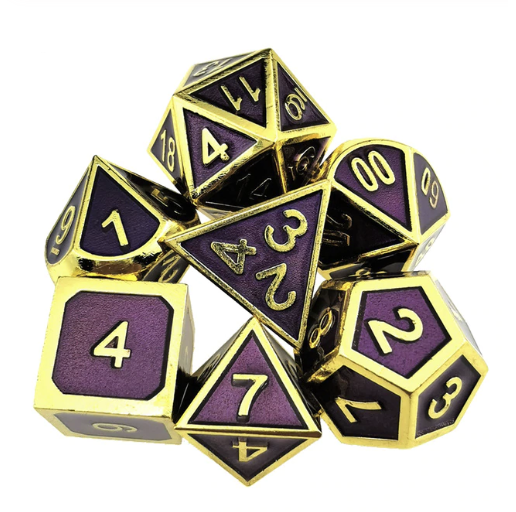 Premium Metal Dice Series - "Purple Lotus" | Spectrum Games