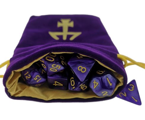 Trident Drawstring Dice Bag + Dice set | Spectrum Games