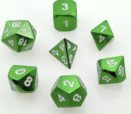 Premium Metal Dice Series - "Verdant Green" | Spectrum Games