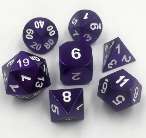 Premium Metal Dice Series - "Violet Shadow" | Spectrum Games