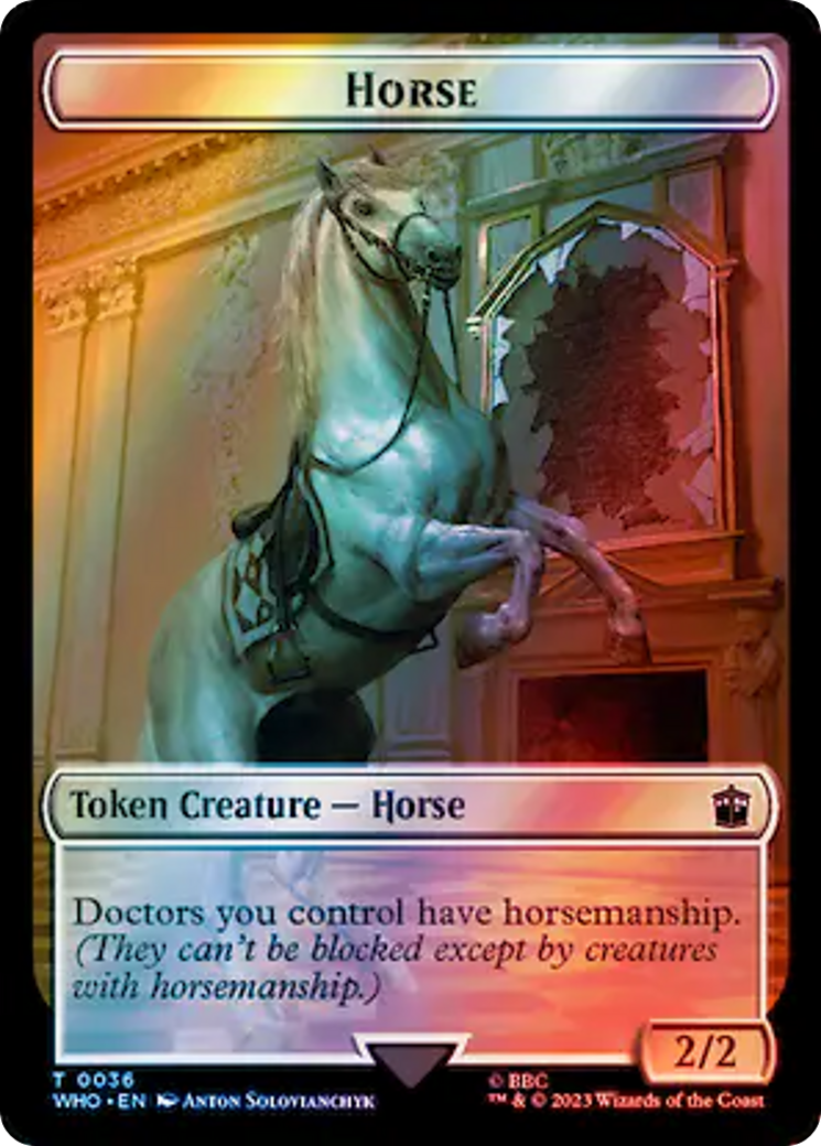 Horse // Food (0057) Double-Sided Token (Surge Foil) [Doctor Who Tokens] | Spectrum Games
