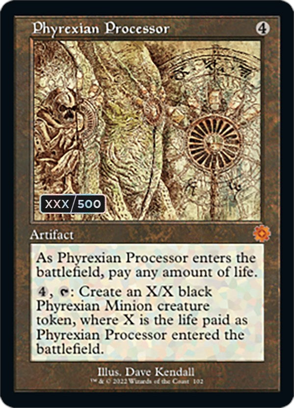 Phyrexian Processor (Retro Schematic) (Serial Numbered) [The Brothers' War Retro Artifacts] | Spectrum Games