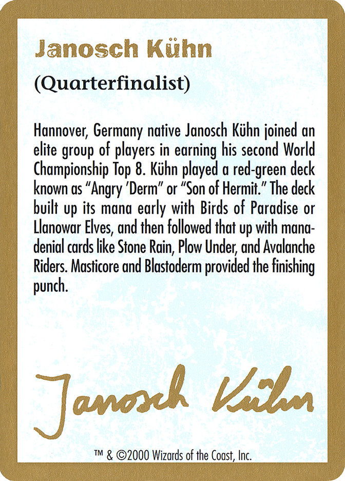 Janosch Kühn Bio (2000) [World Championship Decks 2000] | Spectrum Games
