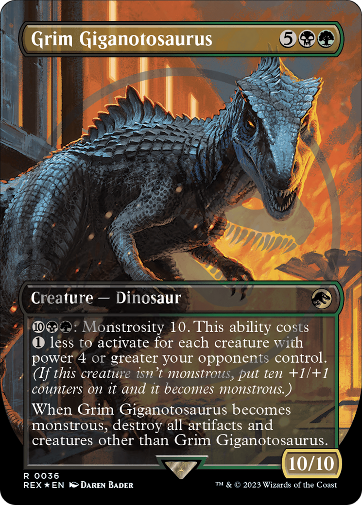 Grim Giganotosaurus Emblem (Borderless) [Jurassic World Collection Tokens] | Spectrum Games