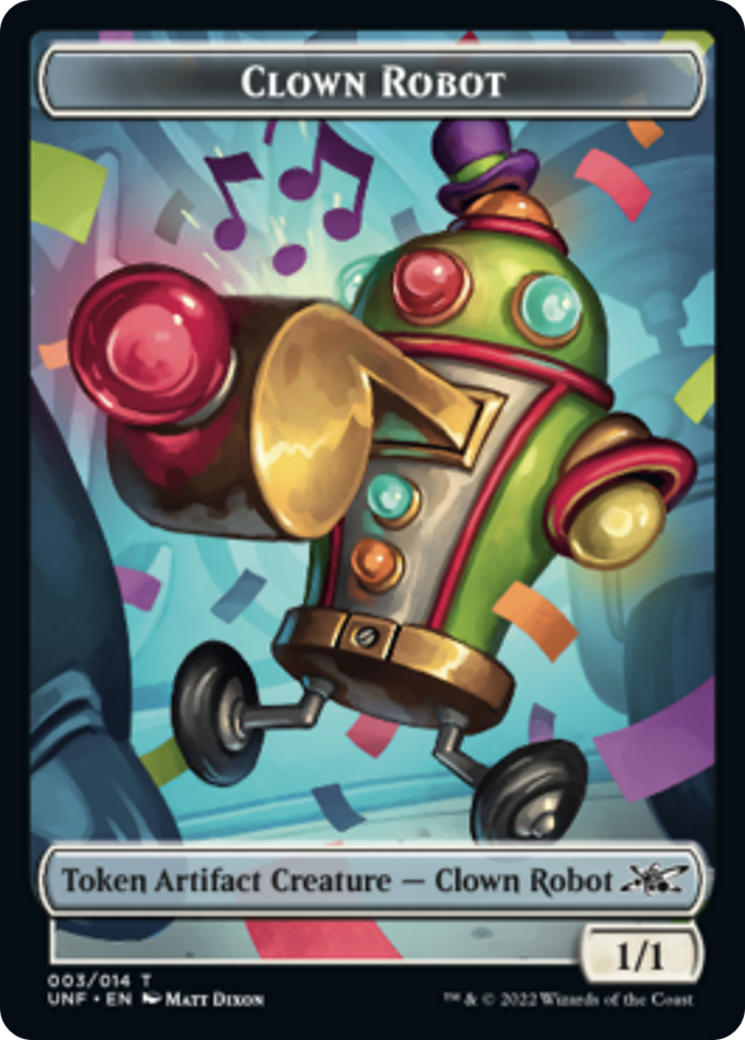 Clown Robot (003) // Food (010) Double-sided Token [Unfinity Tokens] | Spectrum Games