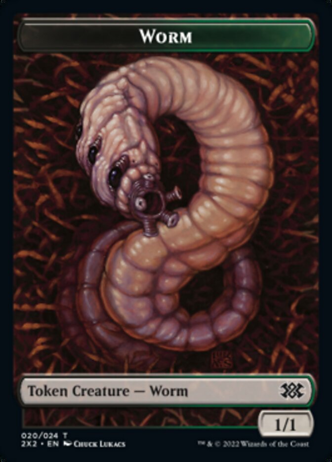 Worm // Soldier Double-sided Token [Double Masters 2022 Tokens] | Spectrum Games