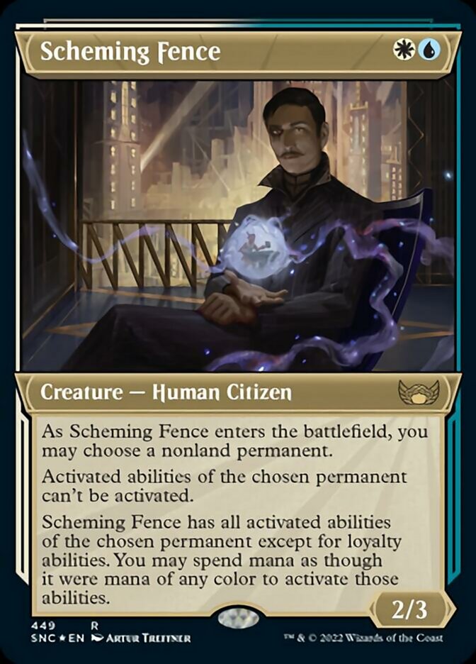 Scheming Fence (Showcase Art Deco Foil Etched) [Streets of New Capenna] | Spectrum Games