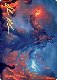 Aegar, the Freezing Flame (Gold-Stamped Signature) [Kaldheim: Art Series] | Spectrum Games