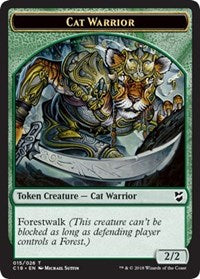 Cat Warrior // Elemental Double-sided Token [Commander 2018 Tokens] | Spectrum Games