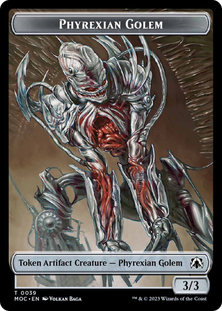 Phyrexian Golem // Phyrexian Horror Double-Sided Token [March of the Machine Commander Tokens] | Spectrum Games