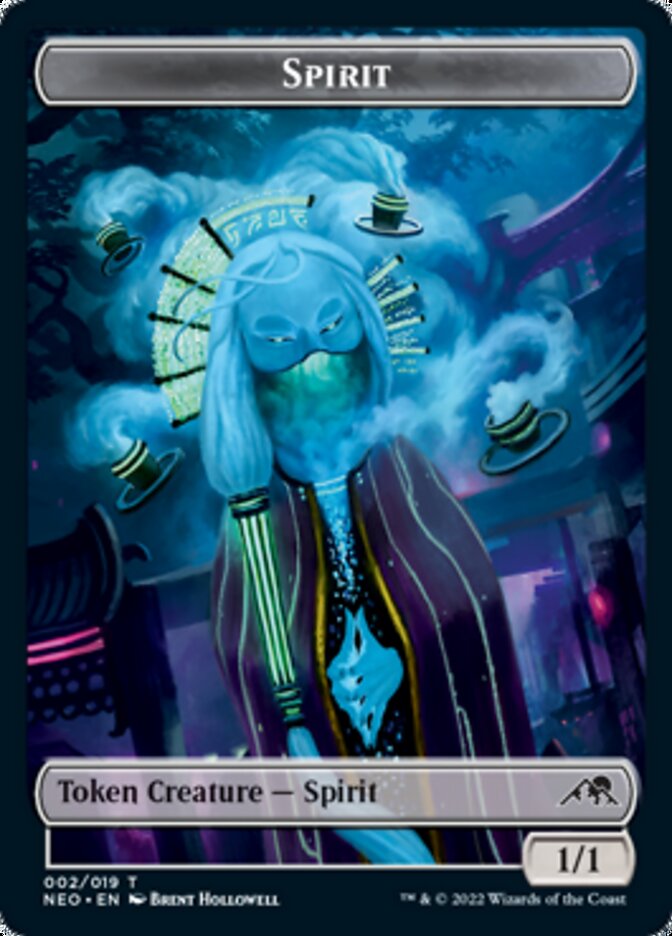 Spirit (002) // Human Monk Double-sided Token [Kamigawa: Neon Dynasty Tokens] | Spectrum Games