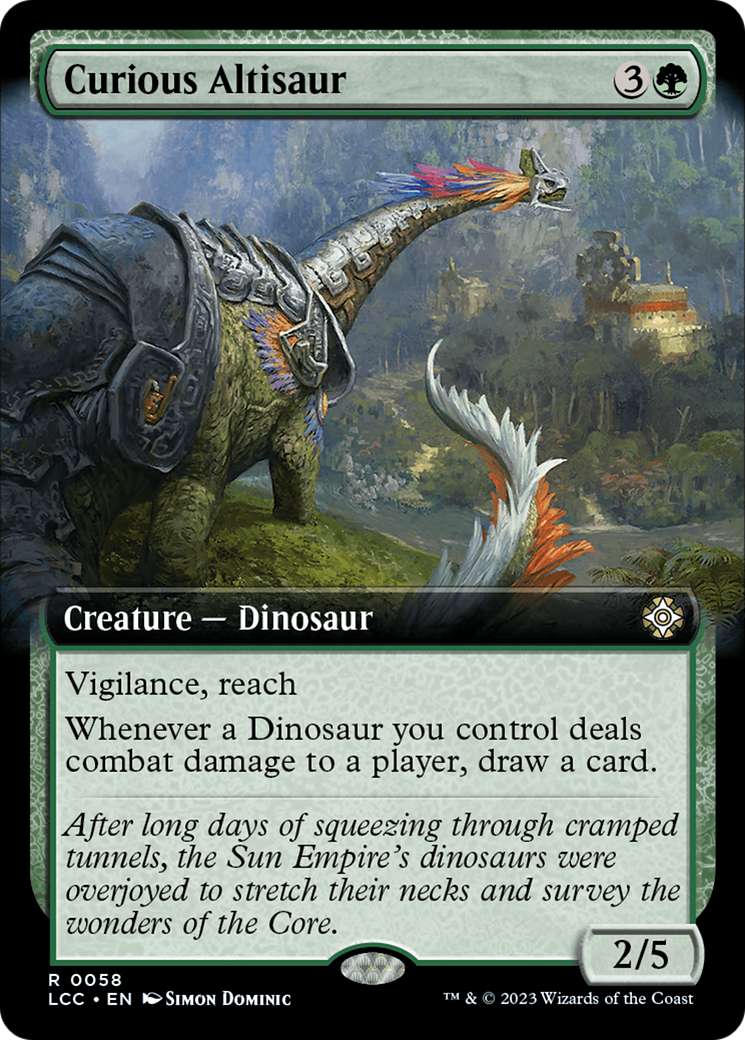 Curious Altisaur (Extended Art) [The Lost Caverns of Ixalan Commander] | Spectrum Games