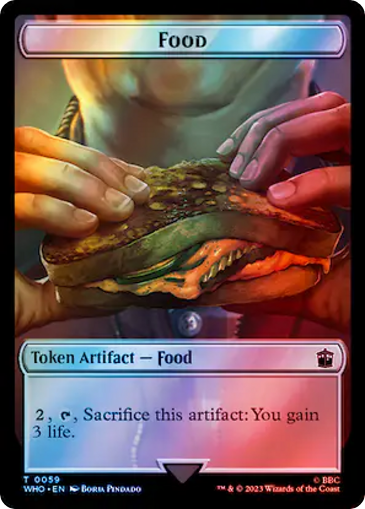 Alien Rhino // Food (0059) Double-Sided Token (Surge Foil) [Doctor Who Tokens] | Spectrum Games