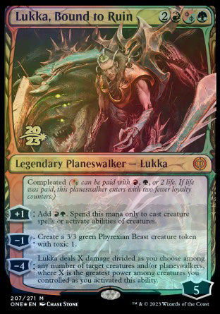 Lukka, Bound to Ruin [Phyrexia: All Will Be One Prerelease Promos] | Spectrum Games