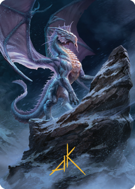 Ancient Silver Dragon Art Card (06) (Gold-Stamped Signature) [Commander Legends: Battle for Baldur's Gate Art Series] | Spectrum Games
