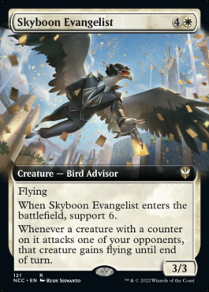 Skyboon Evangelist (Extended Art) [Streets of New Capenna Commander] | Spectrum Games