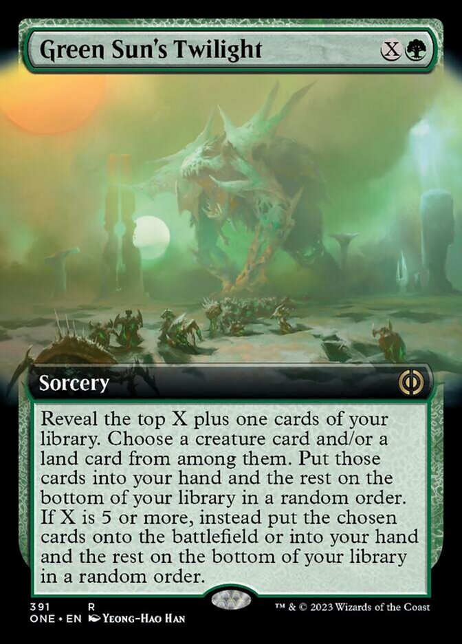 Green Sun's Twilight (Extended Art) [Phyrexia: All Will Be One] | Spectrum Games