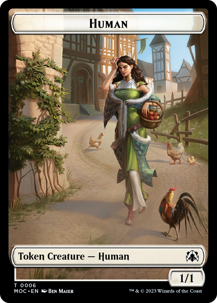 Zombie Knight // Human (6) Double-Sided Token [March of the Machine Commander Tokens] | Spectrum Games