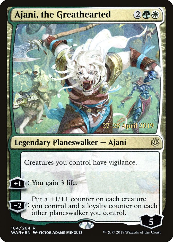Ajani, the Greathearted  [War of the Spark Prerelease Promos] | Spectrum Games
