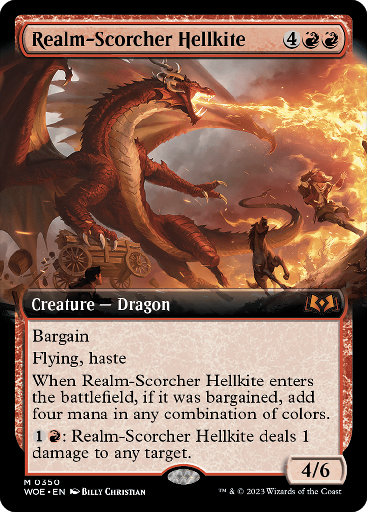 Realm-Scorcher Hellkite (Extended Art) [Wilds of Eldraine] | Spectrum Games