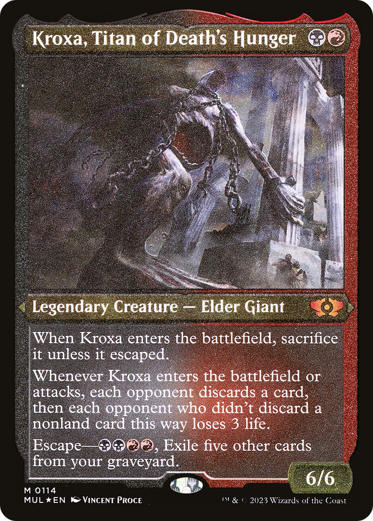 Kroxa, Titan of Death's Hunger (Foil Etched) [Multiverse Legends] | Spectrum Games