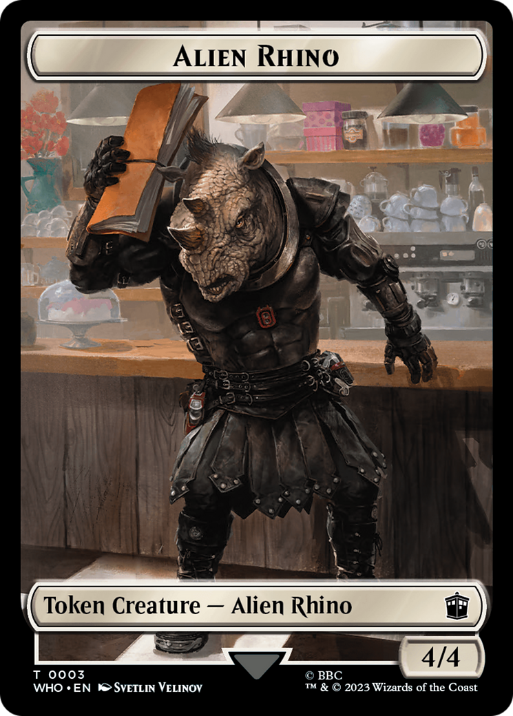 Alien Rhino // Clue (0022) Double-Sided Token [Doctor Who Tokens] | Spectrum Games