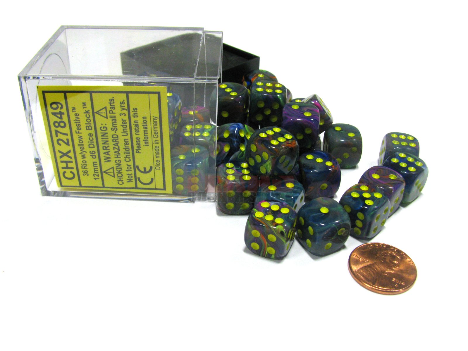 Chessex: D6 Festive™ DICE SET - 16MM | Spectrum Games